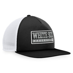 Chicago White Sox Majestic Foam Trucker Snapback Hat - Black/White