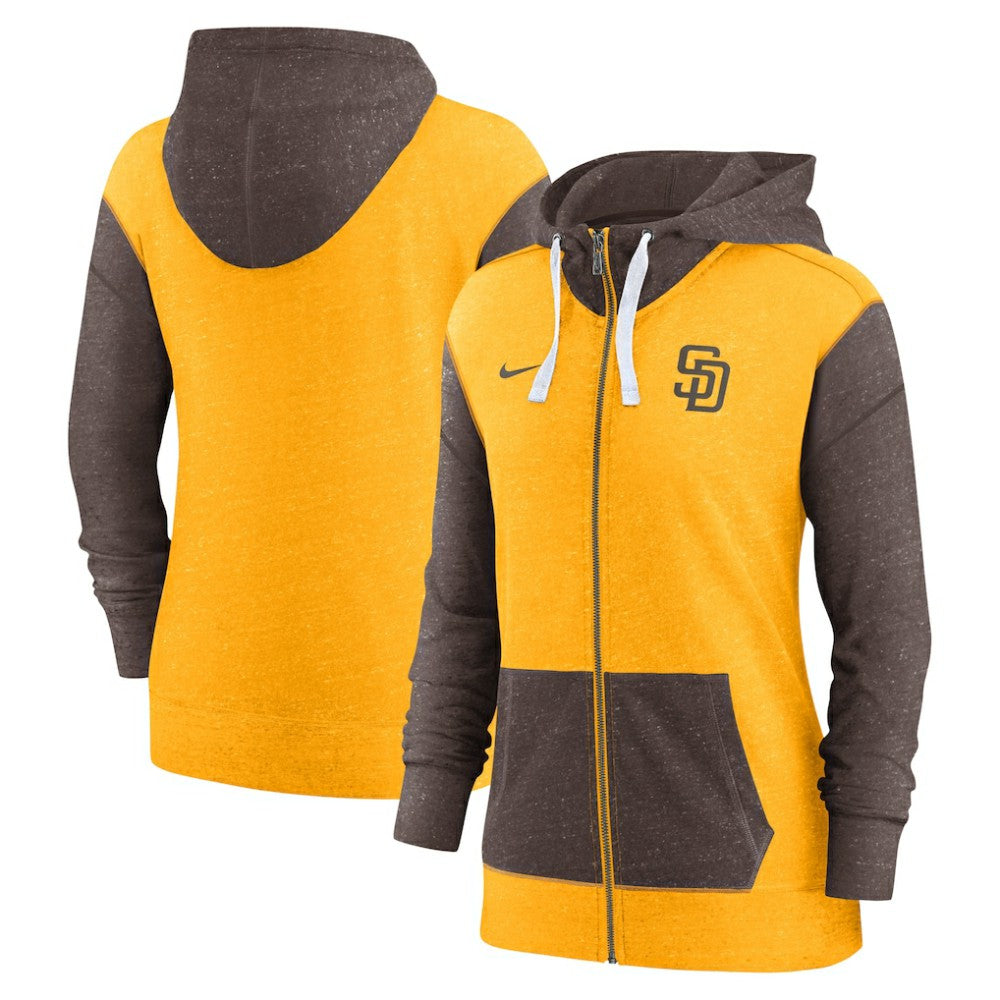 San Diego Padres Women's Full-Zip Hoodie - Gold | Nike