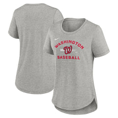 Washington Nationals Women's Hot Prospect Tri-Blend T-Shirt - Heather Gray | Nike