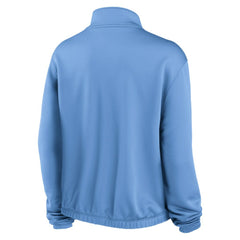 Minnesota Twins Women's Rewind Splice Half-Zip Semi-Cropped Bubble Hem Sweatshirt - Light Blue | Nike