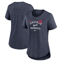 Chicago White Sox Women's Rewind Arch Mix Tri-Blend T-Shirt - Heather Navy | Nike