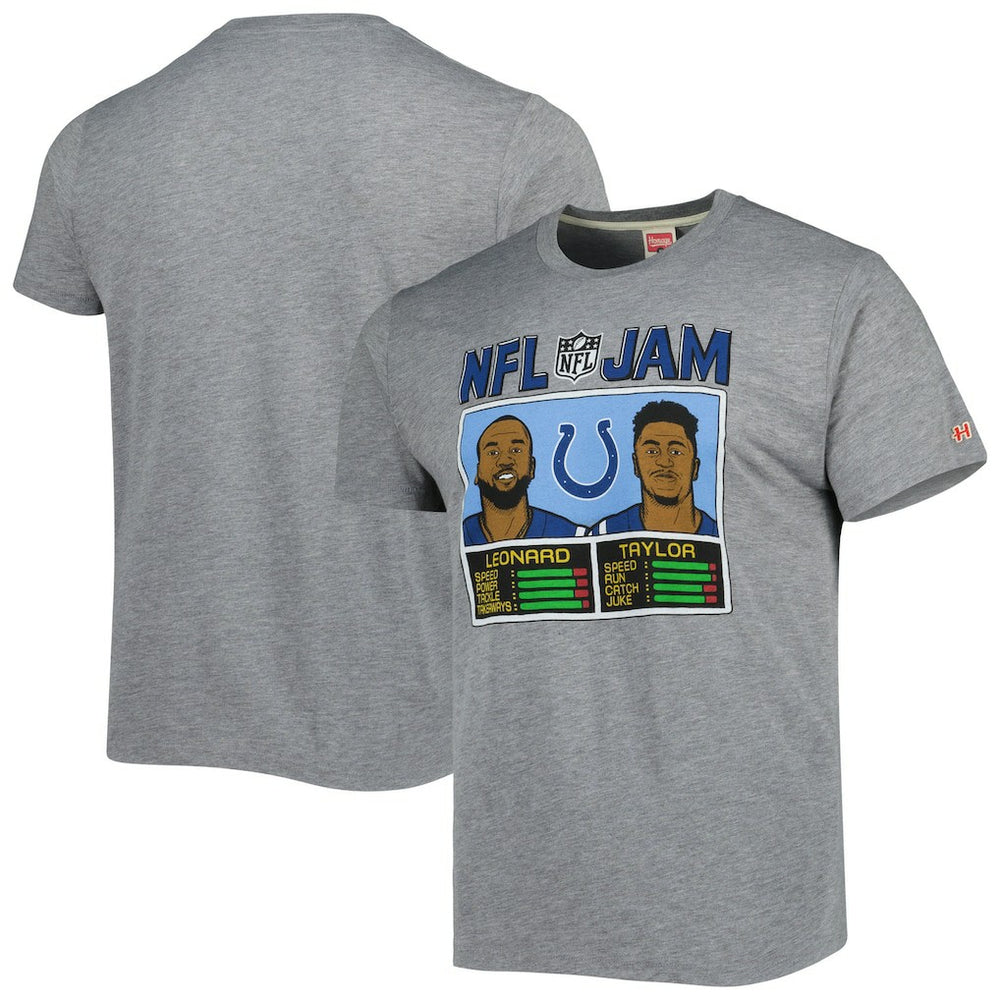 NFL Indianapolis Colts Jonathan Taylor & Shaquille Leonard Homage Unisex NFL Jam Tri-Blend T-Shirt