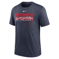 Minnesota Twins Home Spin Tri-Blend T-Shirt - Heather Navy | Nike