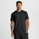 Miami Marlins New Legend Wordmark Dri-FIT T-Shirt - Black | Nike