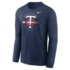 Minnesota Twins Over Arch Performance Long Sleeve T-Shirt - Navy | Nike