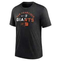 San Francisco Giants Rewind Review Slash Tri-Blend T-Shirt - Heather Black | Nike