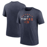 Detroit Tigers Rewind Review Slash Tri-Blend T-Shirt - Heather Navy | Nike