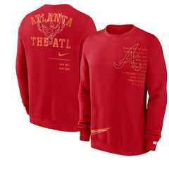 Atlanta Braves Statement Ball Game Fleece Pullover Sweatshirt - Red | Nike