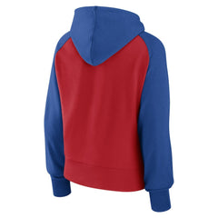 Chicago Cubs Women's Pop Fly Pullover Hoodie - Royal/Red