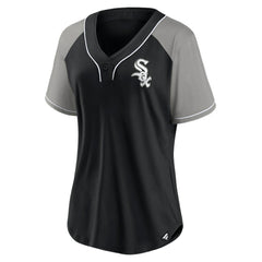 Chicago White Sox Women's Ultimate Style Raglan V-Neck T-Shirt - Black