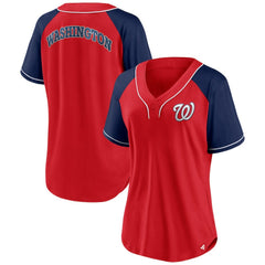 Washington Nationals Women's Ultimate Style Raglan V-Neck T-Shirt - Red