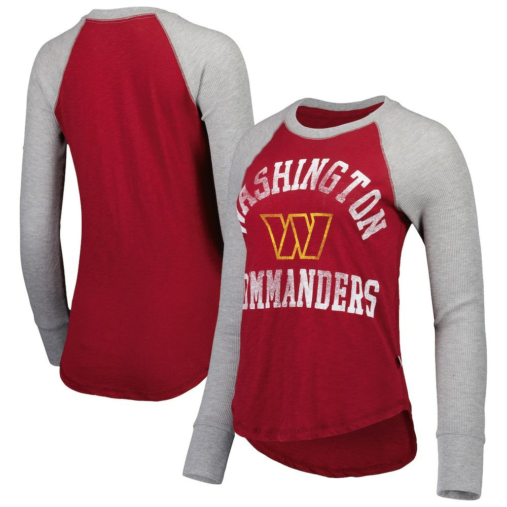 NFL Washington Commanders Touch Women's Waffle Raglan Lightweight Long Sleeve T-Shirt
