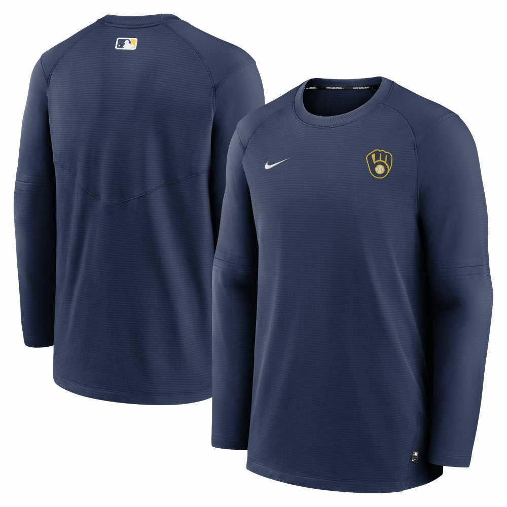 Milwaukee Brewers Authentic Collection Logo Performance Long Sleeve T-Shirt - Navy | Nike