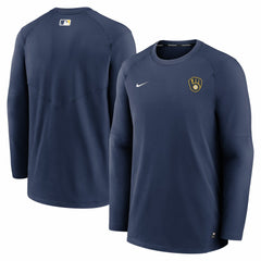Milwaukee Brewers Authentic Collection Logo Performance Long Sleeve T-Shirt - Navy | Nike