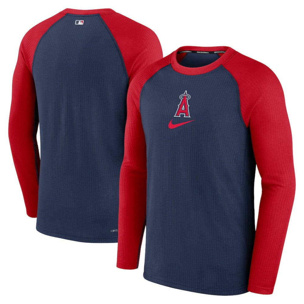 Los Angeles Angels Authentic Collection Game Raglan Performance Long Sleeve T-Shirt - Navy | Nike