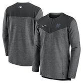 Miami Marlins Authentic Collection Game Time Performance Half-Zip Top - Black | Nike