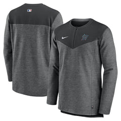 Miami Marlins Authentic Collection Game Time Performance Half-Zip Top - Black | Nike