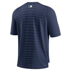 Milwaukee Brewers Authentic Collection Pregame Raglan Performance V-Neck T-Shirt - Navy | Nike