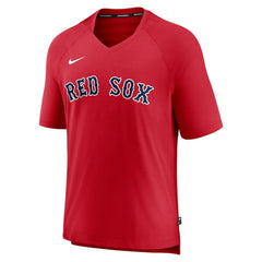 Boston Red Sox Authentic Collection Pregame Raglan Performance V-Neck T-Shirt - Red | Nike