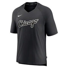 Chicago White Sox Authentic Collection Pregame Raglan Performance V-Neck T-Shirt - Black | Nike