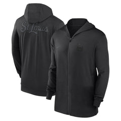 St. Louis Cardinals Authentic Collection Travel Performance Lightweight Full-Zip Hoodie - Black | Nike