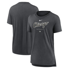 Chicago White Sox Women's Authentic Collection Early Work Tri-Blend T-Shirt - Heather Charcoal | Nike