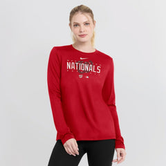 Washington Nationals Women's Authentic Collection Legend Performance Long Sleeve T-Shirt - Red | Nike