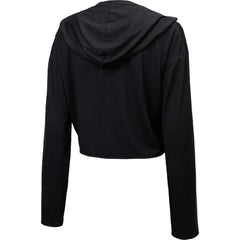 New York Yankees Majestic Threads Women's Leopard Cropped Hoodie - Black