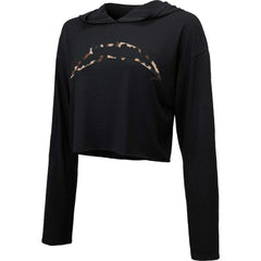 NFL Los Angeles Chargers Majestic Threads Women's Leopard Cropped Pullover Hoodie
