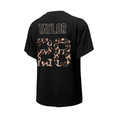 NFL Indianapolis Colts Jonathan Taylor Majestic Threads Women's Leopard Player Name & Number T-Shirt