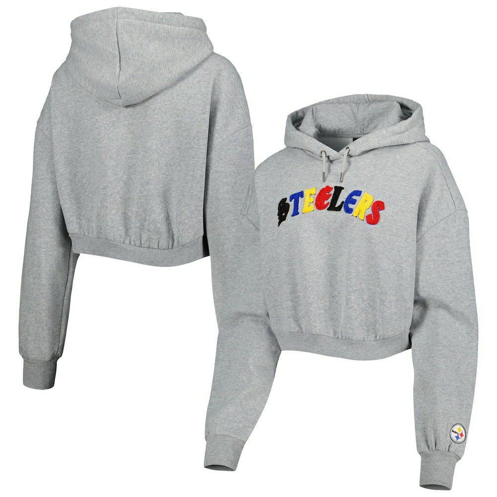 NFL Pittsburgh Steelers The Wild Collective Women's Cropped Pullover Hoodie