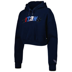 NFL Tennessee Titans The Wild Collective Women's Cropped Pullover Hoodie