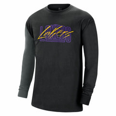 Los Angeles Lakers Courtside Versus Flight MAX90 Long Sleeve T-Shirt - Black | Nike cheap