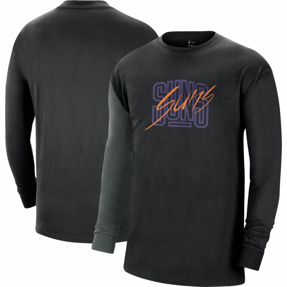 Phoenix Suns Courtside Versus Flight MAX90 Long Sleeve T-Shirt - Black | Nike shop