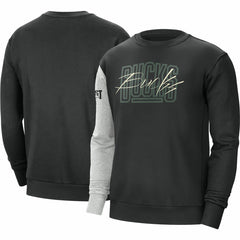 Milwaukee Bucks Courtside Versus Force & Flight Pullover Sweatshirt - Black/Heather Gray | Nike cheap