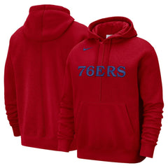 Philadelphia 76ers Courtside Versus Stitch Split Pullover Hoodie - Red | Nike discount