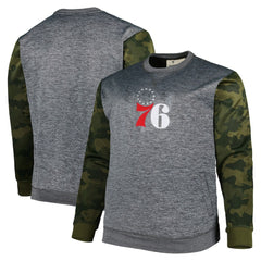 Philadelphia 76ers Big & Tall Camo Stitched Sweatshirt - Heather Charcoal | Fanatics outlet