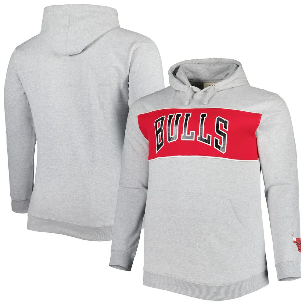 Chicago Bulls Big & Tall Wordmark Pullover Hoodie sale - Heather Gray | Fanatics shop