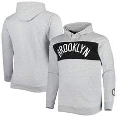Brooklyn Nets Big & Tall Wordmark Pullover Hoodie - Heather Gray | Fanatics cheap