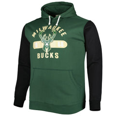 Milwaukee Bucks Big & Tall Bold Attack Pullover Hoodie - Hunter Green/Black | Fanatics shop