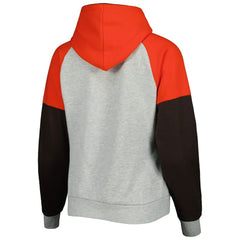 NFL Cleveland Browns Antigua Women's Lightweight Jackpot Raglan Half-Zip Pullover Hoodie