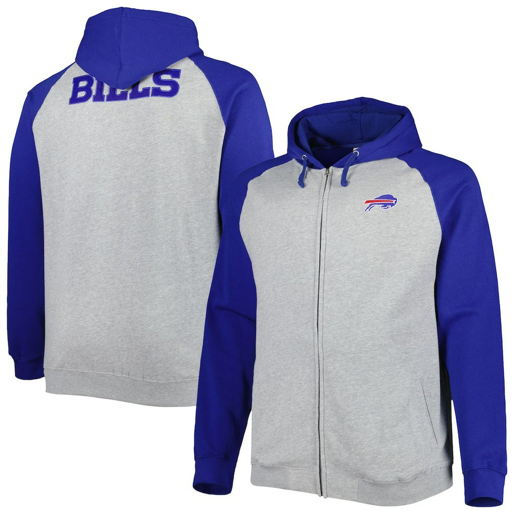 NFL Buffalo Bills Big & Tall Fleece Raglan Full-Zip Hoodie Jacket