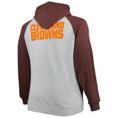 NFL Cleveland Browns Big & Tall Fleece Raglan Full-Zip Hoodie Jacket