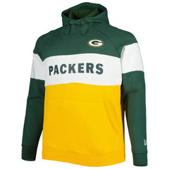 NFL Green Bay Packers Big & Tall Current Team Colorblock Fleece Raglan Pullover Hoodie