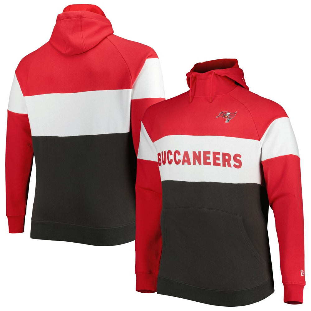 NFL Tampa Bay Buccaneers Big & Tall Current Colorblock Raglan Fleece Pullover Hoodie