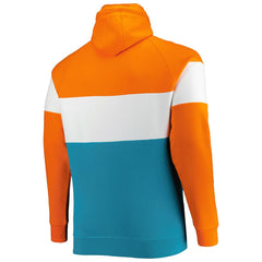NFL Miami Dolphins Big & Tall Throwback Colorblock Raglan Pullover Hoodie
