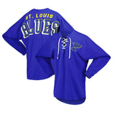 St. Louis Blues Fanatics Women's Spirit Lace-Up V-Neck Long Sleeve Jersey T-Shirt