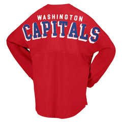 Washington Capitals Fanatics Women's Spirit Lace-Up V-Neck Long Sleeve Jersey T-Shirt