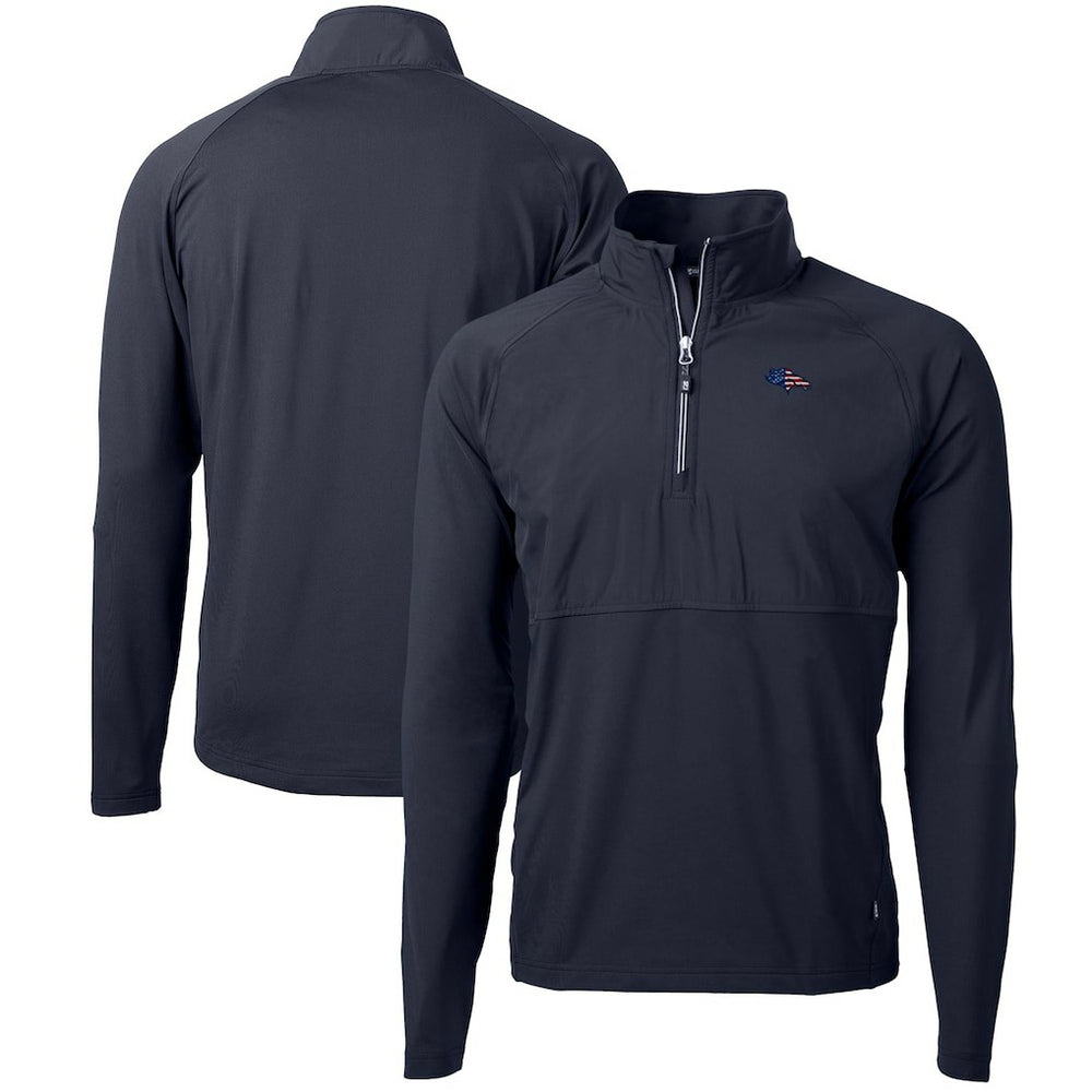 NFL Denver Broncos Cutter & Buck Adapt Eco Knit Hybrid Recycled Quarter-Zip Pullover Top