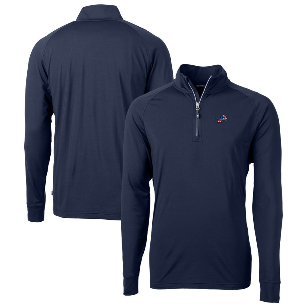 NFL Detroit Lions Cutter & Buck Team Adapt Eco Knit Hybrid Recycled Quarter-Zip Pullover Top